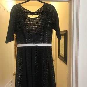 Black eyelet over creamy white slip